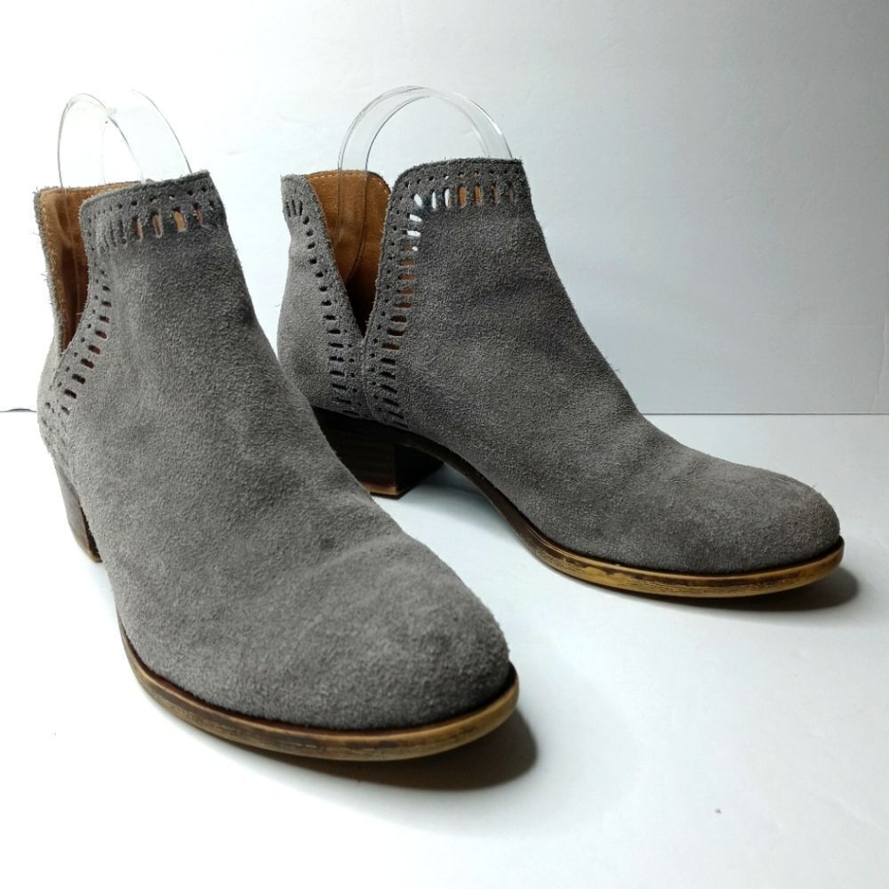 Lucky Brand Bustina Gray Leather Booties
